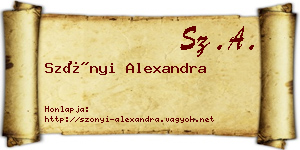 Szőnyi Alexandra névjegykártya